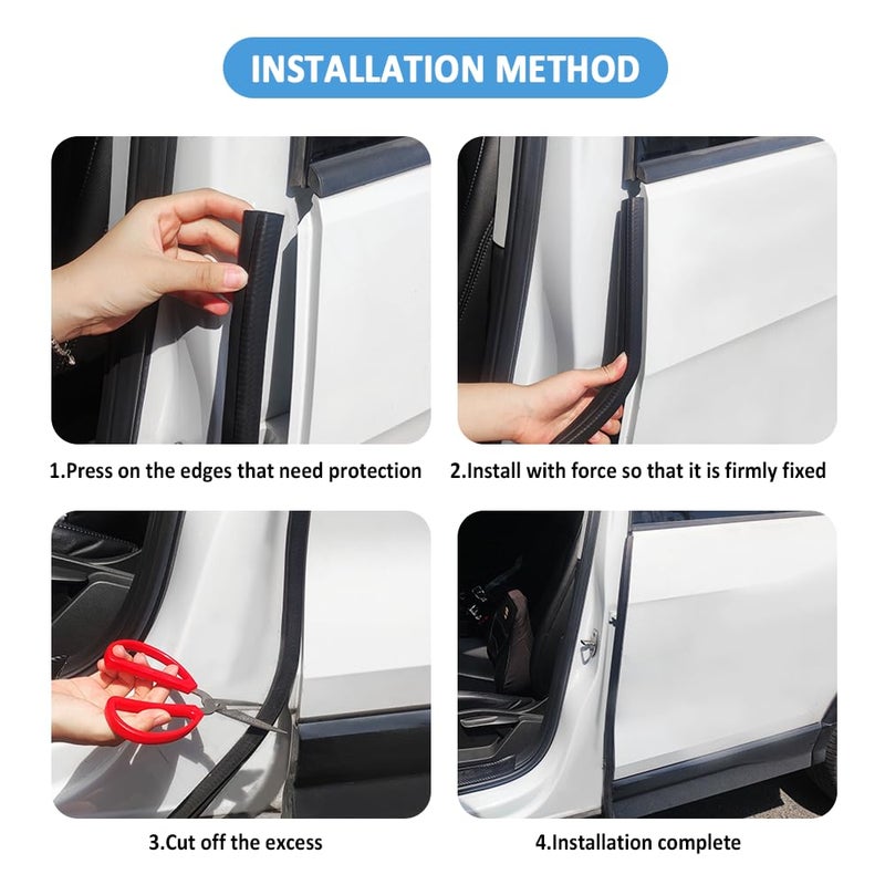 Salior 10Ft Car Door Seal Strip U-Shaped Automotive Weather Stripping Rubber Seal Strip with Metal Clips Universal Push-in Car Door Edge Guards Fits Car Truck Boat RV Home (10Ft) - Image 5